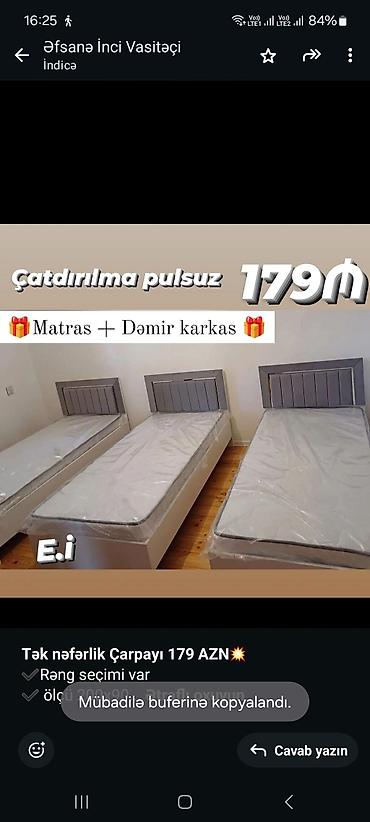 Sifarişlə mebel: Birnəfərlik, Bazasız, Pulsuz matras, Siyirməsiz — 4