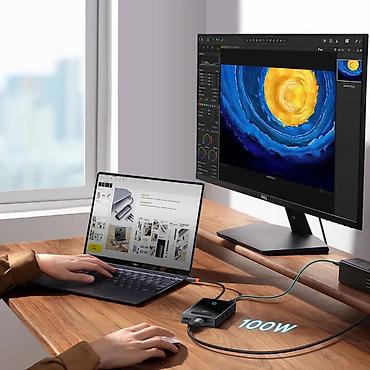 processor core i7: Baseus PioneerJoy 8-in-1 USB-C Hub 4K 120Hz 100W PD Multiport Docking — 2