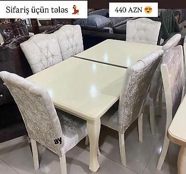 rengli: Yemək masası dəsti – 6 nəfərlik Qiymət: 440 AZN - Klassik dizaynlı — 1