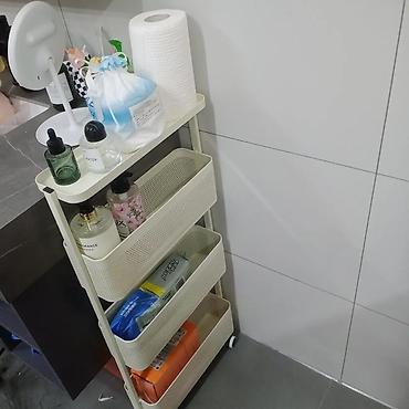 Тележки-органайзеры на колесах: Узкая многоярусная этажерка-органайзер на колесах - Форм-фактор — 4