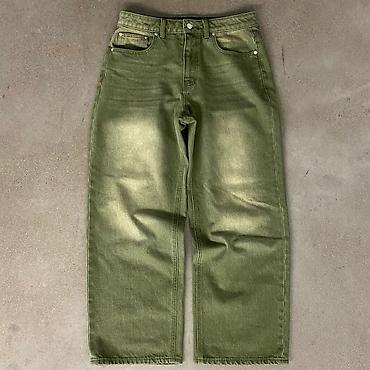 Matcha Denim Jeans — широкие джинсы цвета матча размер M абсолютно