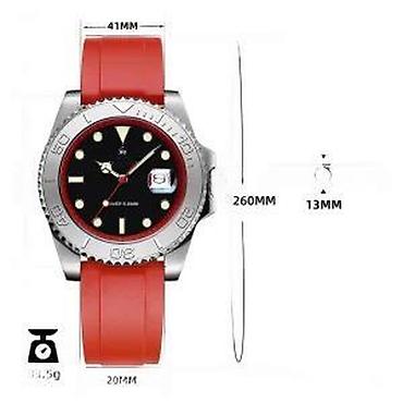 Ručni satovi: ADDIESDIVE AD2040 - 41mm - Crvena- Rolex YACHT-MASTER Homage Potpuno — 13