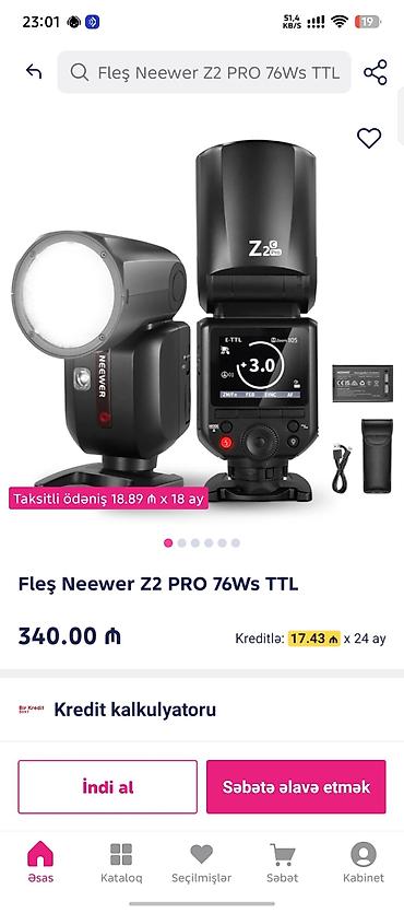 3d printer qiyməti: Neewer Z2 PRO 76Ws TTL flaş - 76 Ws maksimum flaş gücü, dairəvi flaş — 1