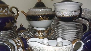 qaymaq gulu: Nahar dəsti, rəng - Göy, Farfor, Geisha, Çexiya — 2