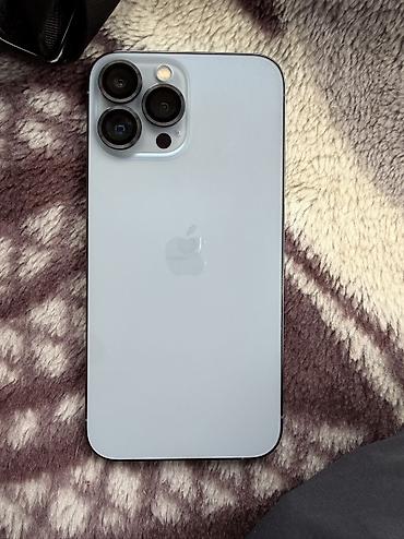 Уюлдук телефондор жана аксессуарлар: IPhone 13 Pro Max, Колдонулган, 128 ГБ, Көгүлтүр, Кулакчындар, Коргоочу айнек, Каптама, 77 % — 3