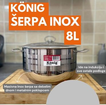 serpa 30 litara cena: Masivna Inox šerpa sa debelim dnom i metalnim poklopcem