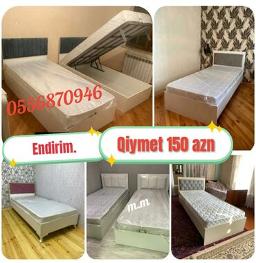 Çarpayılar: Yeni, Təknəfərlik çarpayı, Bazasız, Matras ilə, Siyirməsiz, Azərbaycan — 2