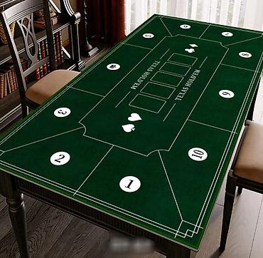 Игровой коврик для покера Texas Hold’em на стол. Размер 90×60 -