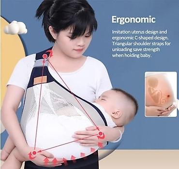 Аксессуары для колясок: Erqonomik körpə daşıma slingi – C formalı dizayn - Körpənin onurğa — 4
