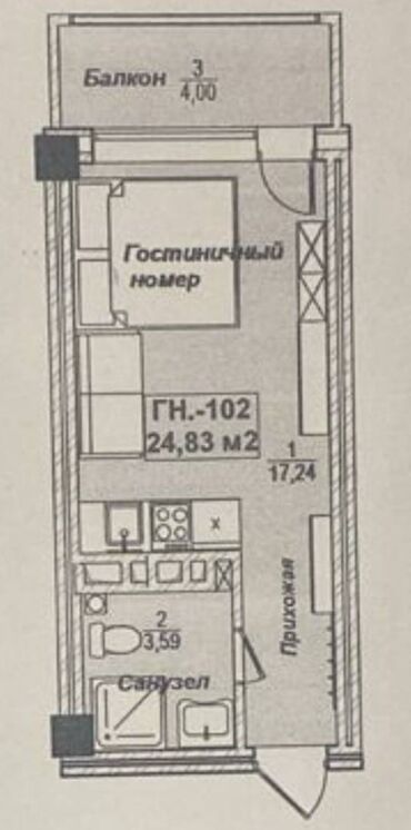 ак ордо дом купим: 1 бөлмө, 24 кв. м, Элитка, 5 кабат, ПСО (өзү оңдоп түзөтүп бүтүү үчүн)