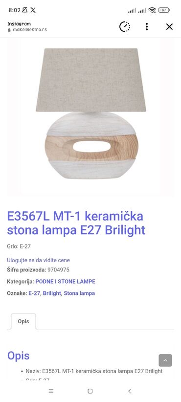bele kugle za luster: Table lamp, color - White, New