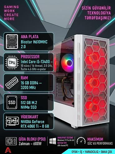 nvidia: 🖥️ GAMING PC SATILIR 🔹 Prosessor (CPU): Intel Core i5-13400 — 10 nüvə — 1