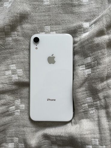 Apple iPhone: IPhone Xr, Б/у, 64 ГБ, Белый, Зарядное устройство, Защитное стекло, Кабель