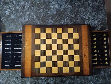 Şahmatlar: ♟️ Metal fiqurlu lüks şahmat dəsti – 45×32 sm Satılır yüksək — 6