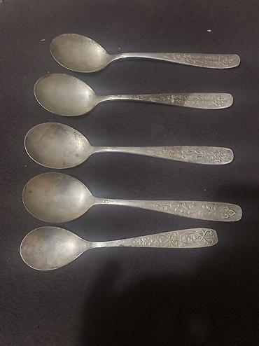 qab desdi: 5 ədəd metal çay qaşığı dəsti - Material: metal ərintisi (üzərində — 6