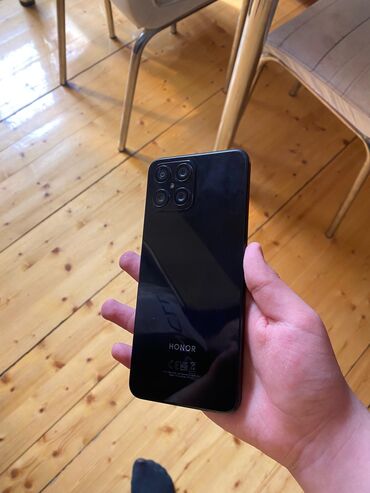 kamerasiz telefon: Honor X8, 128 GB, rəng - Qara, Barmaq izi, Face ID