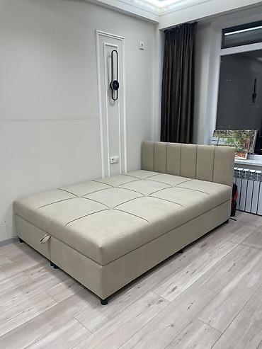 Кровать с подъемным механизмом и мягким изголовьем - Габариты at lalafo.kg Кровать с подъемным механизмом и мягким изголовьем - Габариты