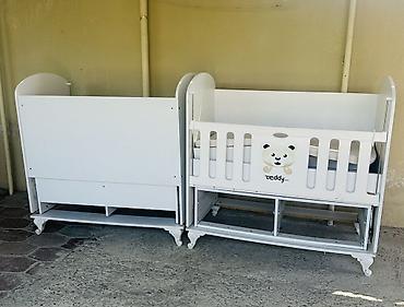 usag besik: Ağ rəngdə taxta beşik – “Teddy” dizaynı - Material: MDF/taxta — 2