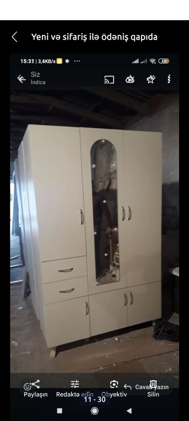 Dolablar: Yeni, Açılan, 3 qapılı Düz dolab, Qarderob, paltar dolabı, Azərbaycan — 10