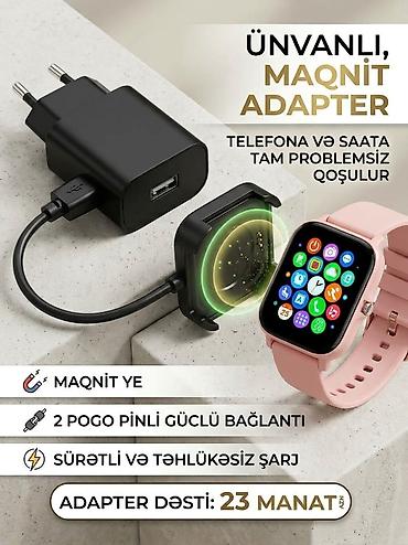 sim kartli saat: Ağıllı saat – tam problemsiz işləyir. Rəng: çəhrayı, toxunma ekranlı — 2