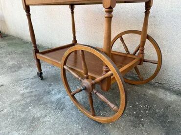 RS - Antique Drinks Carts: Stara drvena barska kolica za piće ✨ Odlično stanje 📸 Kao na slikama — 2