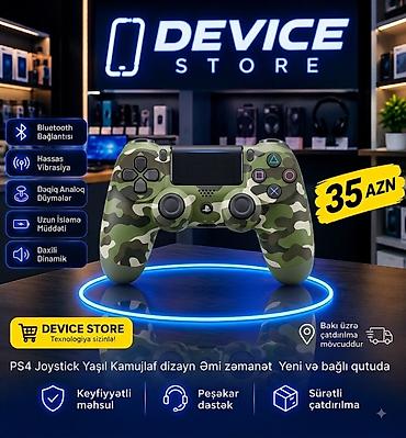 retro konsol: PS4 Joystick – Yaşıl kamuflyaj dizayn Xüsusiyyətlər: - Bluetooth — 1