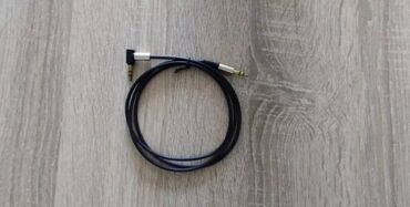 aux kabel: Aux wnuru/kabel 1 metr bir ucu 90 dərəcə 3.5 mm TRS cek 2 kanal (sağ