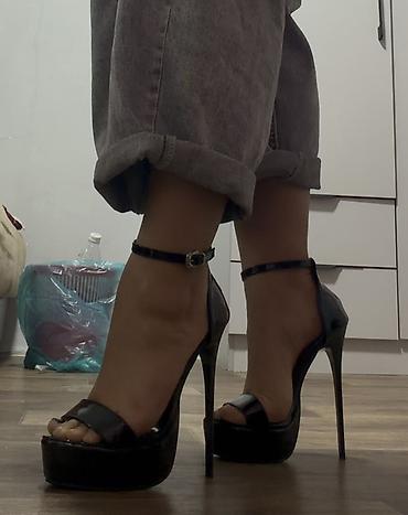 босоножки черные лаковые: Босоножки, 38, Новый, цвет - Черный — 4
