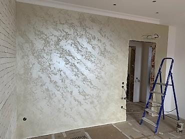 Декоративная краска: Декоративная отделка для стен с эффектом переливающегося серебра — 6