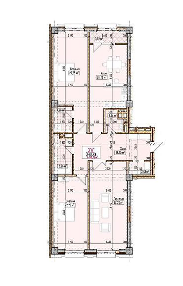 2026: 3 комнаты, 140 м², Асанбай мкр Элитка, 5 этаж, ПСО (под самоотделку) — 2
