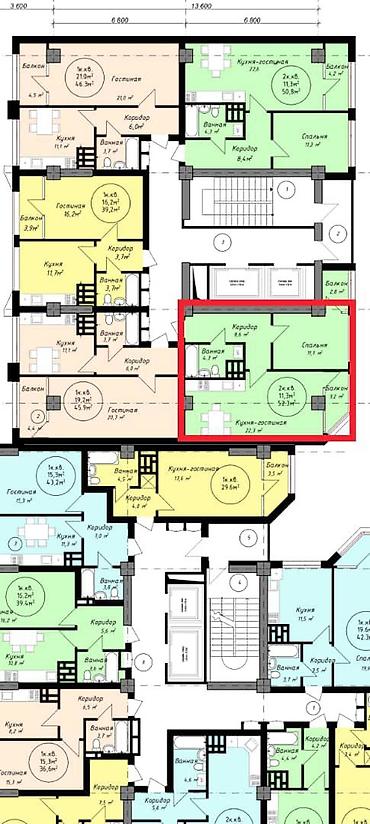 Новостройки от застройщика: Строится, Элитка, 2 комнаты, 53 м² — 7