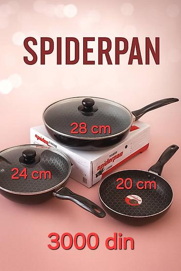 cepac drva: SPIDERPAN set tiganja – komplet od 3 komada - Prečnici: 20 cm, 24 cm — 1