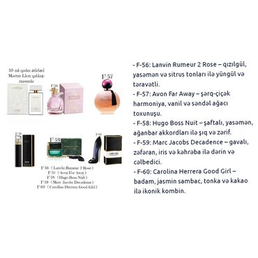 Ətriyyat: Heftelerle qalici 50 ml fransuski qadin etirleri, paltari yu geyin — 12