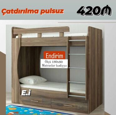 i̇ki mərtəbəli yataq: İki Mərtəbəli Çarpayı 420Azn💥 ✔️Rəng seçimi var ✔️ Çatdırılma və