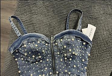 Topovi: Atraktivan Guess original nov korset od teksasa sa biserima, M — 4