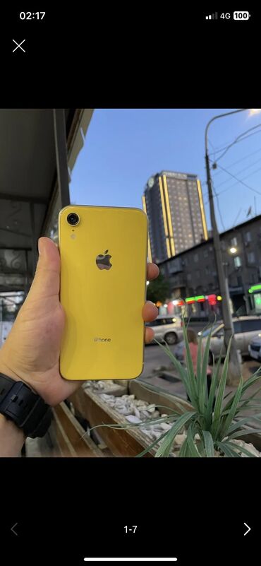 телефоны игровые: IPhone Xr, Б/у, 64 ГБ, Желтый, Чехол, 76 %