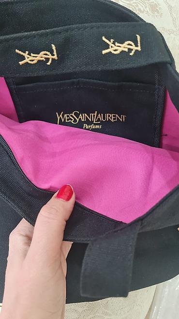 Çantalar: Yves Saint Laurent Parfums tote çantası - Rəng: qara, iç hissə canlı — 2