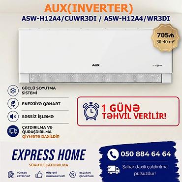 aux inverter kondisioner: Kondisioner AUX, Yeni, 40-45 kv. m, Split sistem, Kredit yoxdur, Pulsuz quraşdırılma — 1