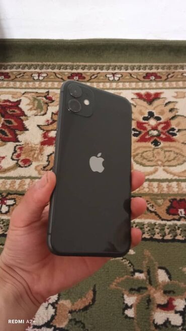 Apple iPhone: IPhone 11, Б/у, 64 ГБ, Черный, Зарядное устройство, Защитное стекло, Чехол, 78 %