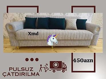 divan modelleri ve qiymetleri: Mebel: 3 yerlik yumşaq divan - Rəng: Açıq boz (tikişli, zolaqlı — 1