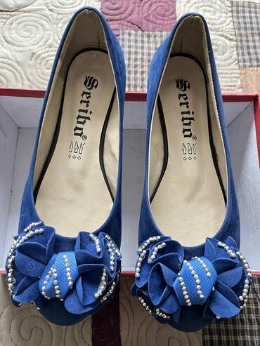 женская обувь размер 38: Туфли 38, цвет - Синий