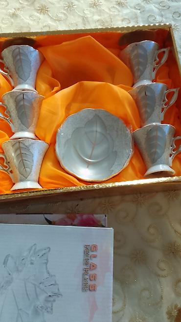 Qab-qacaq və mətbəx ləvazimatları: Çay dəsti, rəng - Boz, Farfor — 1