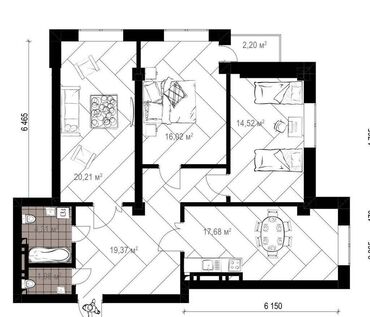 ак ордо жер уй: 3 комнаты, 96 м², Элитка, 11 этаж