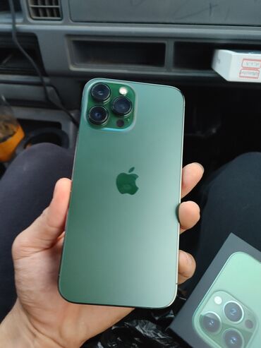 запчасти на стиральной машины: IPhone 13 Pro Max, Колдонулган, 128 ГБ, Alpine Green, Заряддоочу түзүлүш, Коргоочу айнек, Кабель, 79 %