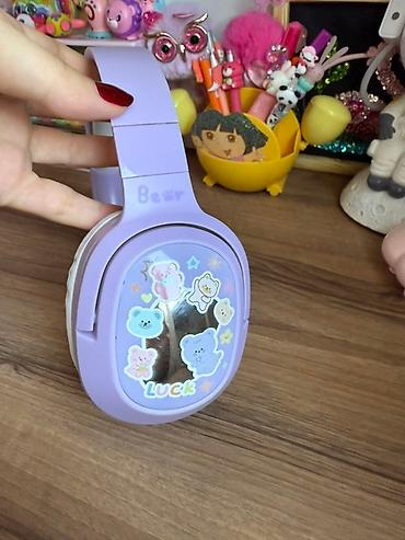 cangaroo siri: Uşaq dizaynlı simsiz qulaqlıq - Rəng: bənövşəyi korpus, ağ yastıqlar — 2