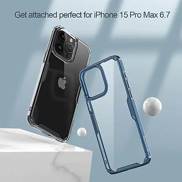 Maske i futrole za telefone: Maska Nillkin Nature Pro za iPhone 15 Pro Max 6.7 transparent. Uz brzu — 4