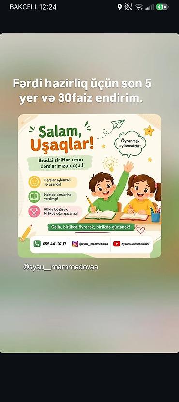 online rus dili kursu: Məktəbəqədər və ibtidai sinif hazırlığı, Azərbaycan dili, Fərdi — 1
