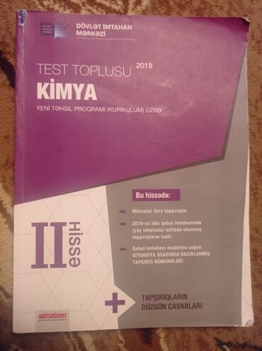 Testlər: Kimya test toplusu II hissə 2019