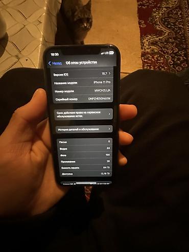 Apple iPhone: IPhone 11 Pro, Б/у, 64 ГБ, Space Gray, Чехол, 75 % — 9