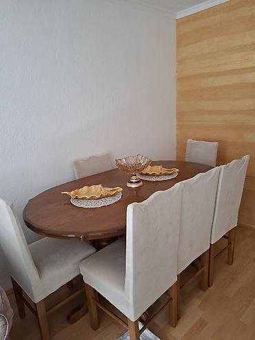 Setovi stolova i stolica: Trpezarijski set – ovalni sto od punog drveta + 6 stolica - Sto — 3